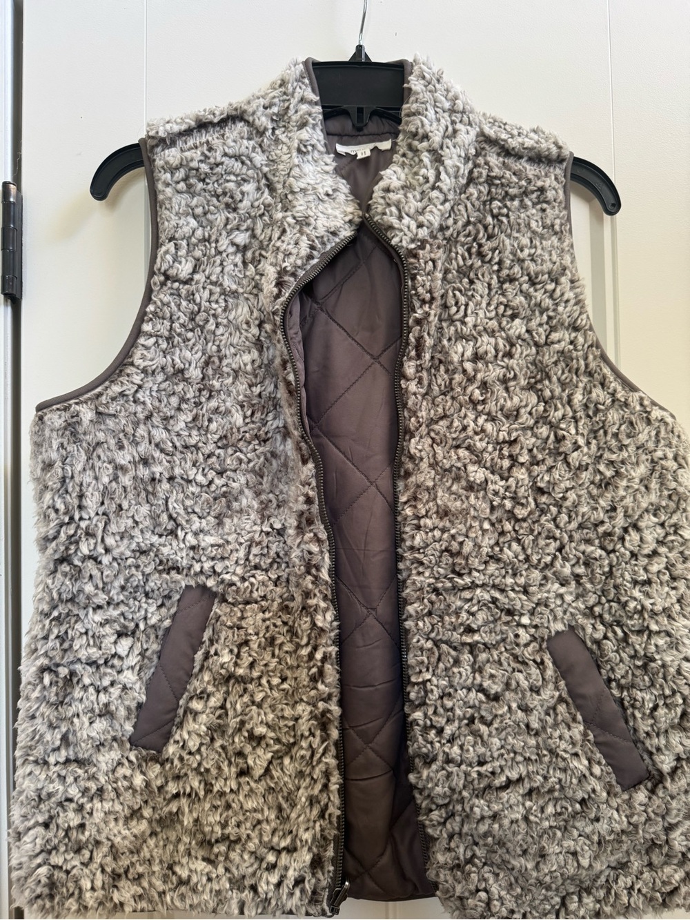Maurices Gray Reversible Sherpa Quilted-Trim Vest